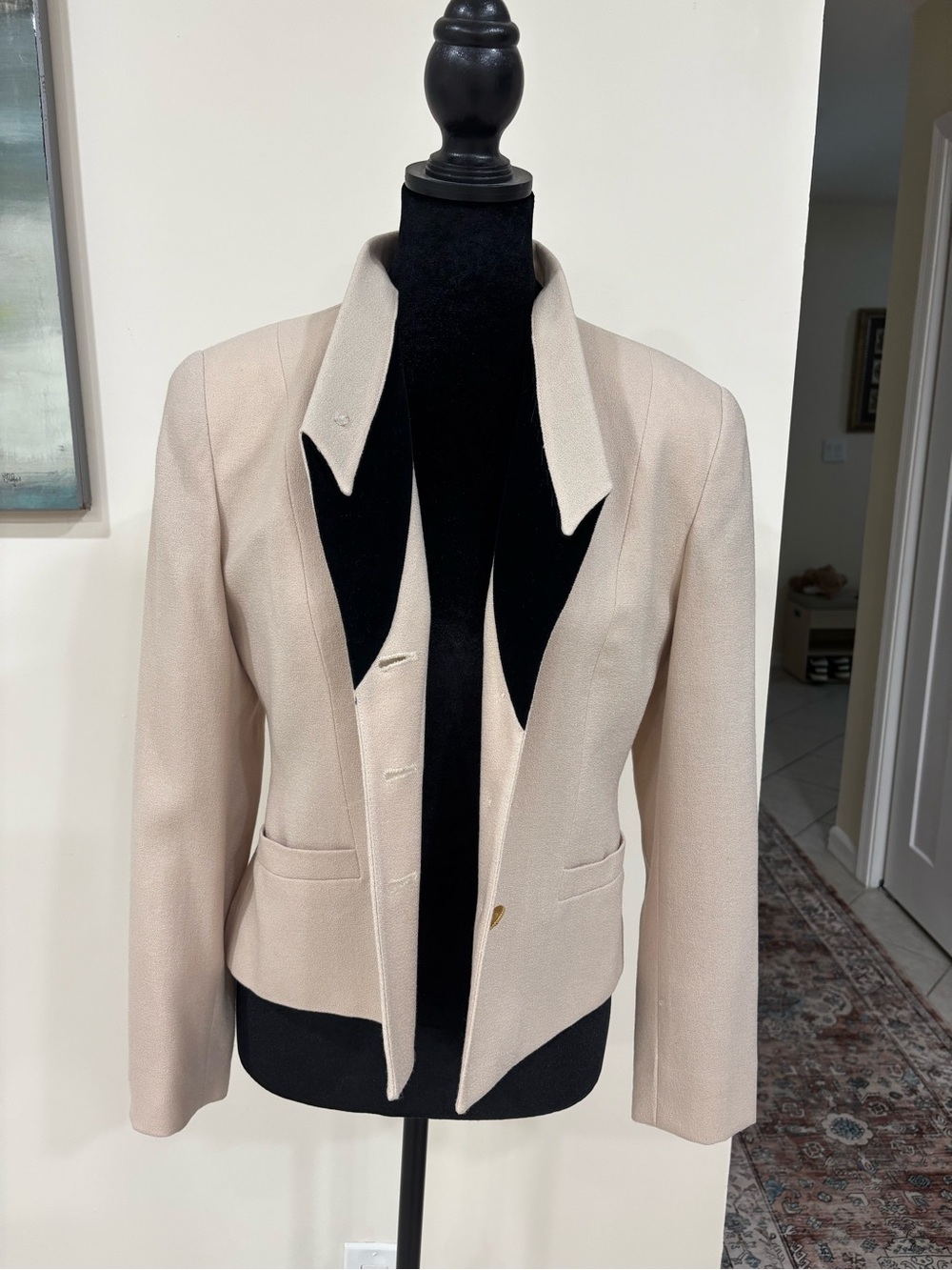 Women's Light Beige Tailored Blazer Jacket